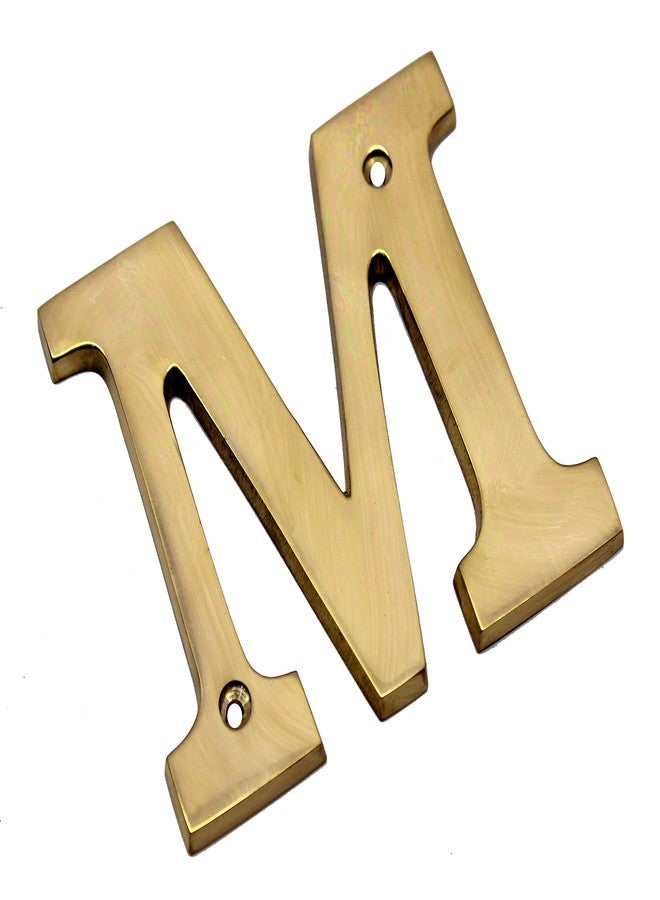 eSplanade Brass House Hotel Door Name Alphabets - Wall Door Plaque Alphabet Letter - Golden - 4" Inches ("M" Alphabet - 4") - Image 3